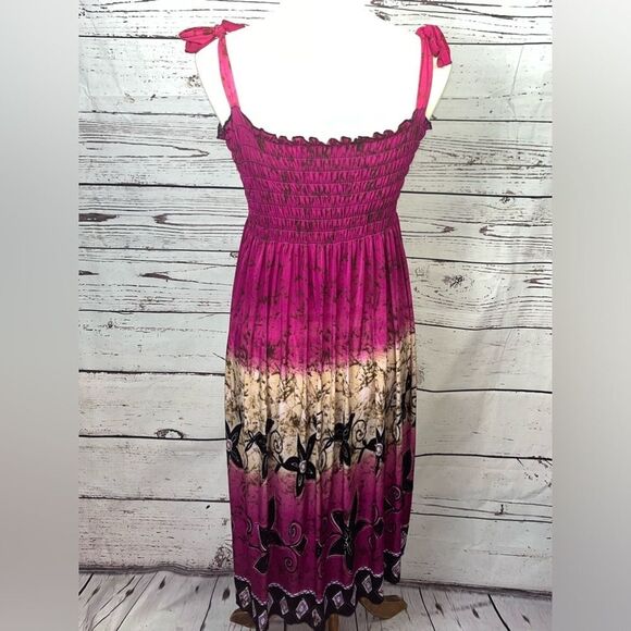 Boho Floral Mini Tie Dye Summer Dress - Picture 7 of 7